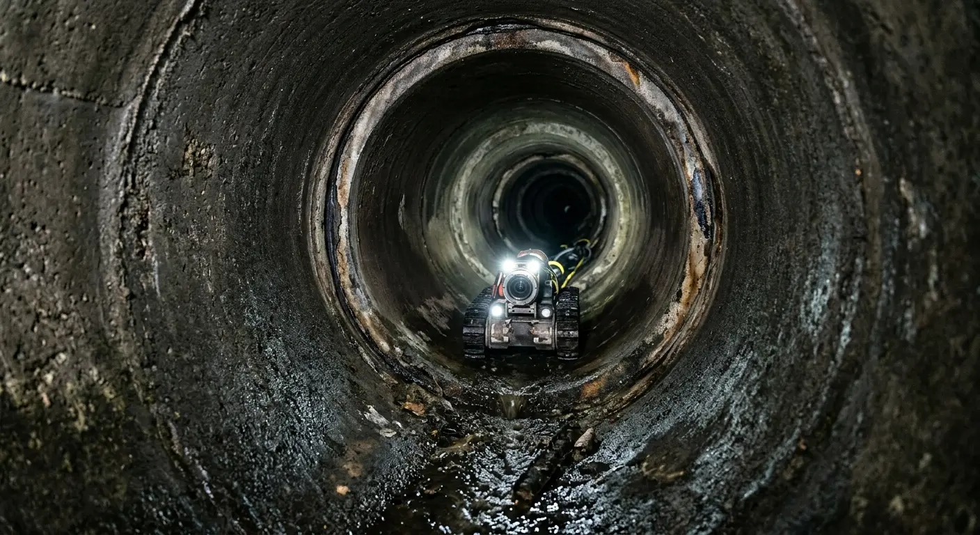Robotic sewer camera inspecting pipe interior for Drain Snake Service in Ladson